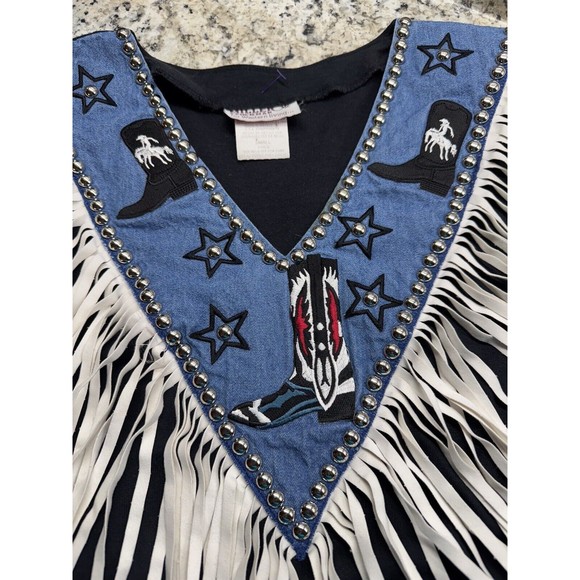 Vintage Miller Stockman Western Living Size Small Womens Western Shirt Fringe - Picture 2 of 9